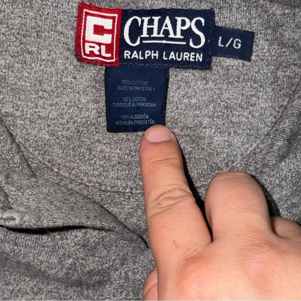 Chaps Ralph Lauren‎ Polo Shirt Mens XXL Gray Long Sleeve Cotton Solid Casual